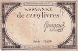 France 5 livres 5 Pounds - 10 Brumaire Year II (31.10.1793) - Sign. Gourgaud - Serial 13432 -