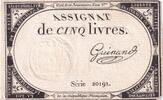 France 5 livres 5 Pounds - 10 Brumaire Year II (31.10.1793) - Sign. Guinand - Serial 20191 -