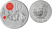 San Marino 10 Rabbit - 10 Euros Colour 2023 - Chinese Astrology -