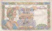 France 500 francs 500 francs - The peace - 17-10-1940 - Serial M.1119 -
