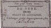 France 5 sols 5 Sols - Sarthe - Commune de René - 1792 -
