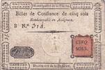 France 5 sols 5 Sols - Sarthe - Municipalité de la Flèche - Serial B - 1791 -