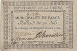 France 20 sols 20 sols - Sarthe - Parcé's municipality - 1792 -