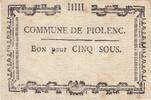 France 5 sous 5 sous - Vaucluse - Piolenc - 1792 -