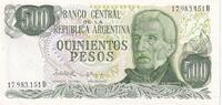 Argentina 500 pesos 500 Pesos - J. San Martin - Cerro de la gloria - ND (1982) - Serial D -