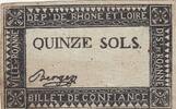 France 15 sols 15 sols - 1791 - Department Rhone - Roanne -