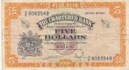 Hong Kong 5 dollars 5 Dollars - Arms - Chartered bank - 1967 -