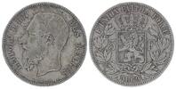 5 francs 1869 Belgien 5 Francs Leopold II - Arms - 1869 III / SS