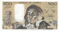 France 500 francs 500 francs - Pascal - 07-06-1979 - Serial E.105 -