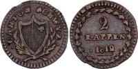 2 rappen 1812 Schweiz 1 Centime, Canton de Genève - 1840 III / SS