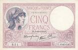 France 5 francs 5 Francs - Purple - 05-10-1939 - Serial U.64059 -