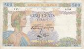 France 500 francs 500 francs - The peace - 20-06-1940 - Serial Q.584 -