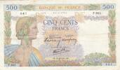 France 500 francs 500 Francs Pax with wreath - 31-10-1940 - Serial P.965 -