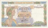 France 500 francs 500 Francs - La Paix - 09-01-1941 - Serial E.1780 -