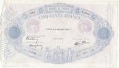 France 500 francs 500 Francs Blue and pink - 02-11-1939 Serial V.3734 -