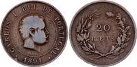 Portugal 20 reis 20 Reis Carlos 1st - 1891 A -