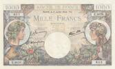 France 1000 francs 1000 Francs - Commerce and Industry - 06-07-1944 Serial E.3620 -