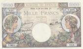 France 1000 francs 1000 Francs - Commerce and Industry - 29-06-1944 - Serial Y.3071 -