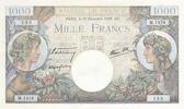 France 1000 francs 1000 Francs - Commerce and Industry - 19-12-1940 - Serial M.1419 -