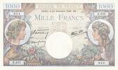 France 1000 francs 1000 Francs - Commerce and Industry - 28-11-1940 - Serial E.655 -