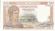 France 50 francs 50 Francs - Ceres - 03-11-1938 - Serial N.8965 -