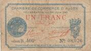 Algeria 1 franc 1 Franc - Chambre de commerce of Alger - 22-06-1921 - Serial B.406 -