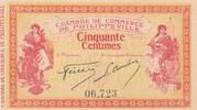Algeria 50 centimes 50 Cents - Chambre de commerce of Philippeville - 10-11-1914 - Série 06.723 -
