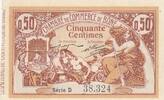 Algeria 50 centimes 50 Cents - Chambre de commerce of Bône - 18-05-1915 - Serial D -