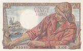 France 20 francs 20 Francs - Fisherman - 17-05-1944- Serial X.132 -