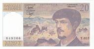 France 20 francs 20 Francs - Debussy - 1985 - Serial Y.015 -