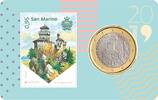 San Marino 1 euro Coincard n°03 + Stamp - 1 Euro 2018 -