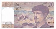France 20 francs 20 Francs - Debussy - 1988 - Serial M.023 -