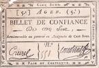 France 5 sous 5 Sous - Billet de Confiance - Lot et Garonne - Agen - 1792 -
