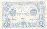 France 5 francs 5 Francs - Blue - 28-08-1916 - Serial D.13581 -