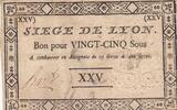 France 25 sous 25 Livres - Siege of Lyon - 19-09-1793 - Watermark of Lyon -