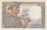 France 10 francs 10 Francs - Miner - 25-03-1943 - Serial Q.51 -