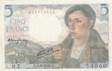 France 5 francs 5 Francs - Shepherd - 02-06-1943 - Serial H.7 -
