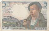 France 5 francs 5 Francs - Shepherd - 23-12-1943 - Serial C.103 -