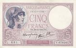 France 5 francs 5 Francs - Purple - 26-12-1940 - Serial V.67826 -
