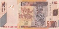 Congo (RDC) 5000 francs 5000 Francs - Statue - Zebra - 04-01-2022 - Serial RA -