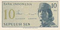 Indonesia 10 sen 10 Sen - Woman soldier - 1964 - Serial DDU -