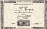 France 10 livres 10 Livres - Watermark Republique - French Revolution - 24-10-1792 - Serial 14987 -