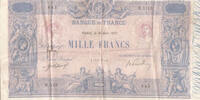 France 1000 francs 1000 Francs - Rose and Blue - 16-08-1917 - Serial H.1113 -
