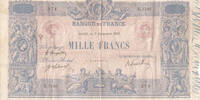 France 1000 francs 1000 Francs - Rose and Blue - 07-11-1919 - Serial E.1346 -