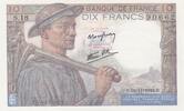 10 francs 1942 Frankreich 10 Francs - Miner - 19-11-1942 - Serial S.18 I / ST