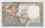 10 francs 1943 Frankreich 10 Francs - Miner - 25-03-1943 - Serial S.52 I / ST