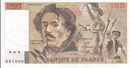 France 100 francs 100 Francs - Delacroix - 1986 - Serial C.106 -