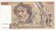 France 100 francs 100 Francs - Delacroix - 1993 - Serial O.247 - One-sided fault -