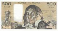 France 500 francs 500 francs - Pascal - 03-04-1980 - Serial O.116 -