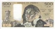 France 500 francs 500 francs - Pascal - 02-06-1983 - Serial D.187 -